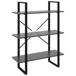 Berkfield Home Book Cabinet Grey 80x30x105 cm Engineered Wood - Size: 80 x 30 x 105 cm - thumbnail 2