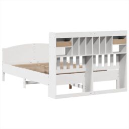 Berkfield Home Bookcase Bed without Mattress White 160x200cm Solid Wood Pine - Size: 160x200 cm - thumbnail 6