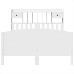 Berkfield Home Bookcase Bed without Mattress White 160x200cm Solid Wood Pine - Size: 160x200 cm - thumbnail 4