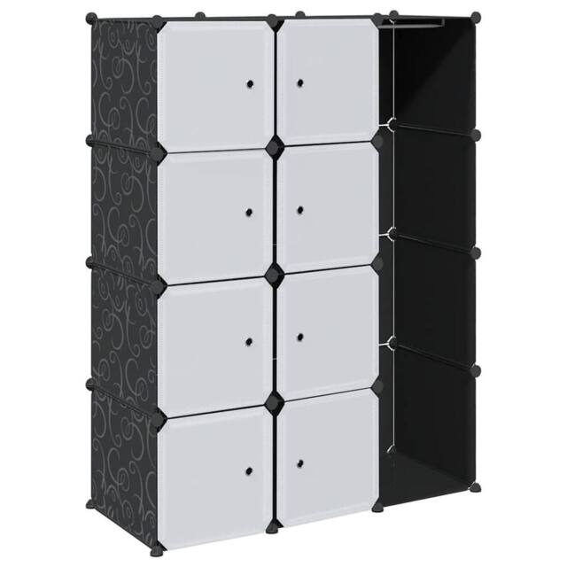 Berkfield Home Modular Cabinet 9 Compartments 37x115x150 cm Black & White - Size: 37 x 115 x 150 cm - image 1