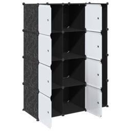 Berkfield Home Modular Cabinet 9 Compartments 37x115x150 cm Black & White - Size: 37 x 115 x 150 cm - thumbnail 3