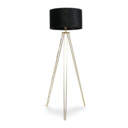ValueLights Aero Hairpin Leg Gold Tripod Floor Lamp Light with Velvet Shade in Black - Size: 18 inches - thumbnail 2