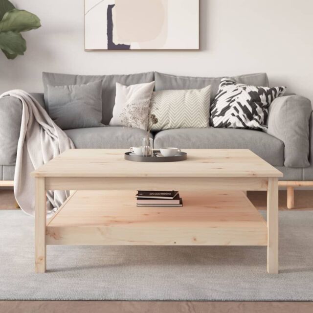 Berkfield Home Coffee Table 100x100x40 cm Solid Wood Pine in Brown - Size: 100 x 100 x 40 cm - image 1