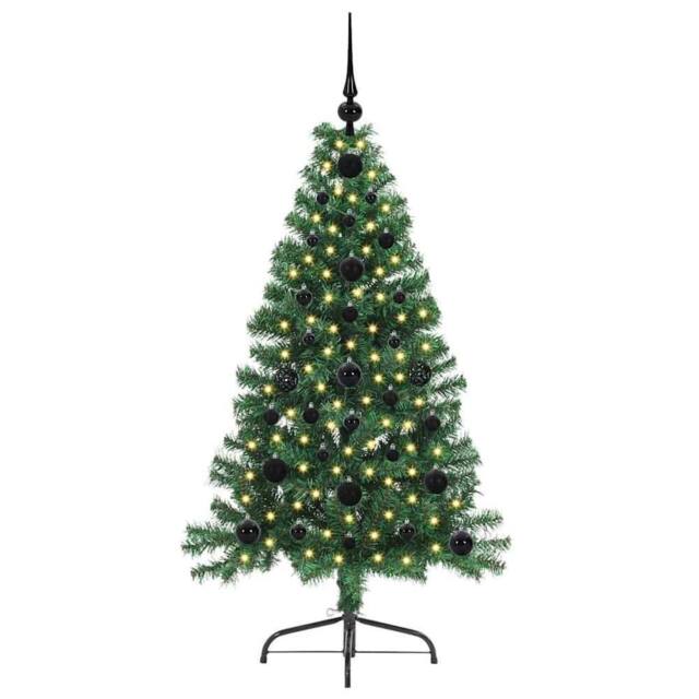 Berkfield Home Beautiful Artificial Pre-lit Christmas Tree Green 120 cm PVC - image 1