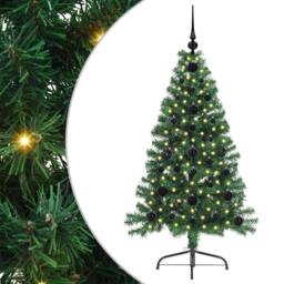 Berkfield Home Beautiful Artificial Pre-lit Christmas Tree Green 120 cm PVC - thumbnail 3