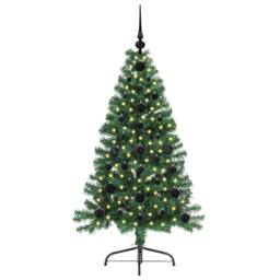 Berkfield Home Beautiful Artificial Pre-lit Christmas Tree Green 120 cm PVC - thumbnail 1