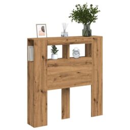 Berkfield Home LED Headboard Artisan Oak 100x18.5x103.5 cm Engineered Wood in Brown - thumbnail 5