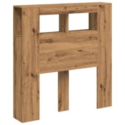 Berkfield Home LED Headboard Artisan Oak 100x18.5x103.5 cm Engineered Wood in Brown - thumbnail 3