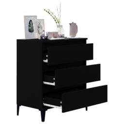 Berkfield Home Sideboard Black 60x35x70 cm Engineered Wood - Size: 60 x 35 x 70 cm - thumbnail 4