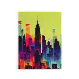 "Artery8 New York Colourful Cityscape Canvas Wall Art Print - Size: W18"" x H24""" - thumbnail 1