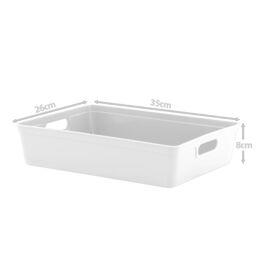 simpa 6L Plastic Studio Organiser Trays with Handles - Set of 6 in White - thumbnail 4