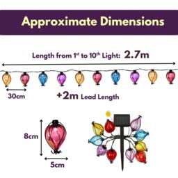 Marco Paul 4.7m Solar Balloon Rainbow Garden String Lights - thumbnail 2