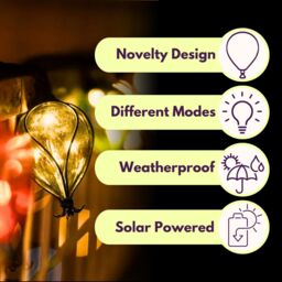 Marco Paul 4.7m Solar Balloon Rainbow Garden String Lights - thumbnail 3