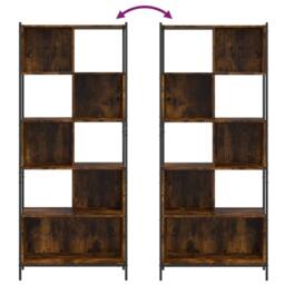 Berkfield Home Bookcase Smoked Oak 72x28x172 cm Engineered Wood in Brown - Size: 72 x 28 x 172 cm - thumbnail 8
