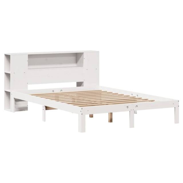 Berkfield Home Decorative Bookcase Bed without Mattress White 140x190cm Solid Wo - Size: 140x190 cm - image 1