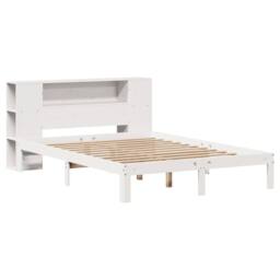 Berkfield Home Decorative Bookcase Bed without Mattress White 140x190cm Solid Wo - Size: 140x190 cm - thumbnail 1