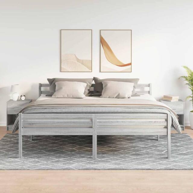 Berkfield Home Durable Bedside Cabinets 2 pcs with Drawer Grey Sonoma 40x34x50 cm in Light Grey - Size: 40 x 34 x 50 cm - image 1