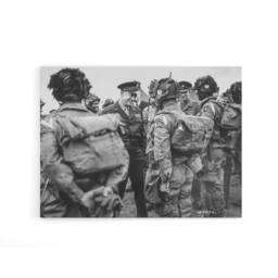 "Artery8 War WWII USA Paratroopers D Day Canvas Wall Art Print in Grey - Size: W18"" x H24""" - thumbnail 1