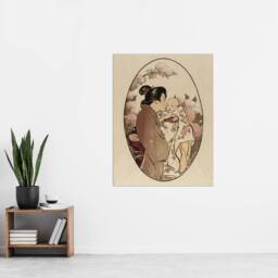 "Artery8 Helen Hyde The Secret Japanese Mother & Child Wall Art Print in Beige - Size: W12"" x H16""" - thumbnail 4