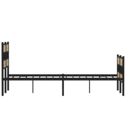 Berkfield Home Metal Bed Frame without Mattress Sonoma Oak 120x200 cm in Brown - thumbnail 5