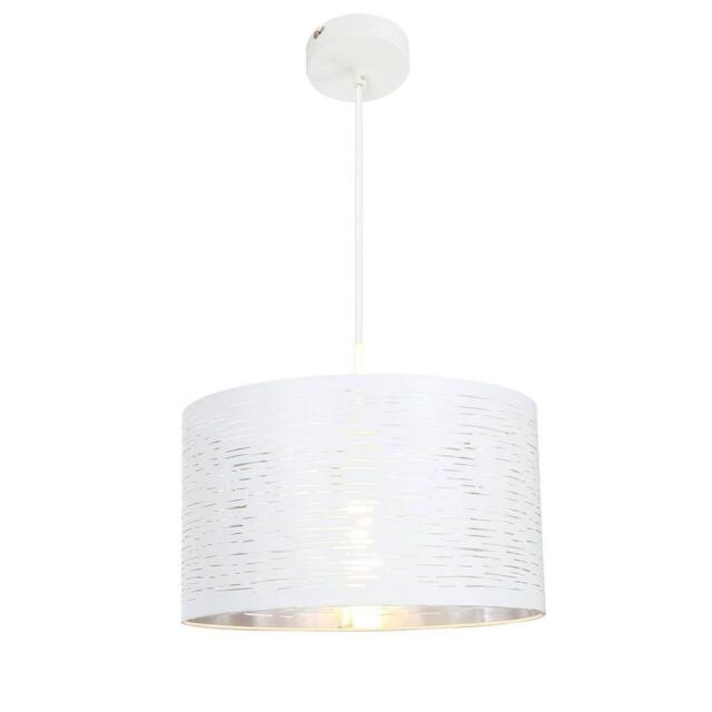 Netlighting Barca Cylindrical Pendant Ceiling Light White 1x E27 - image 1