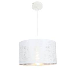 Netlighting Barca Cylindrical Pendant Ceiling Light White 1x E27 - thumbnail 1