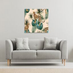 Benjamin Tate Design Tropical Cheetah (Canvas Print) / 90 x 90 x 4cm in Natural - Size: 90 x 90 x 4 cm - thumbnail 1