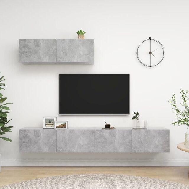 Berkfield Home TV Cabinets 3 pcs Concrete Grey Engineered Wood - image 1