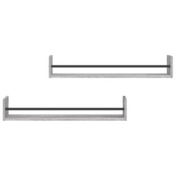 Berkfield Home Wall Shelves with Bars 2 pcs Grey Sonoma 80x16x14 cm - Size: 80 x 16 x 14 cm - thumbnail 4