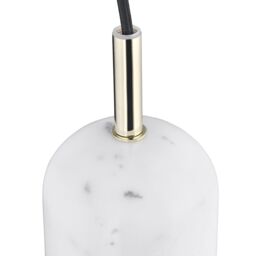 Happy Homewares White Marble Pendant Lamp Fitting in Scandinavian Design with Black Fabric Cable - thumbnail 3