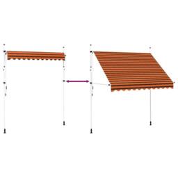 Berkfield Home Manual Retractable Awning 250 cm Orange & Brown - thumbnail 5