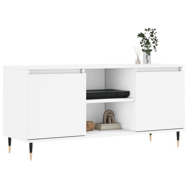 Berkfield Home TV Cabinet White 104x35x50 cm Engineered Wood - Size: 104 x 35 x 50 cm - image 1