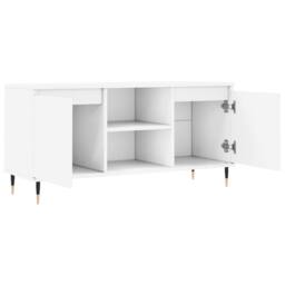 Berkfield Home TV Cabinet White 104x35x50 cm Engineered Wood - Size: 104 x 35 x 50 cm - thumbnail 6