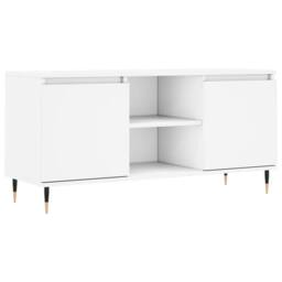 Berkfield Home TV Cabinet White 104x35x50 cm Engineered Wood - Size: 104 x 35 x 50 cm - thumbnail 3