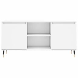 Berkfield Home TV Cabinet White 104x35x50 cm Engineered Wood - Size: 104 x 35 x 50 cm - thumbnail 5
