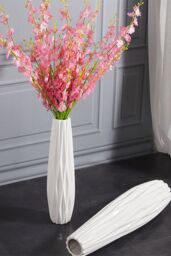 Living and Home 45cm H European Ceramic Sim Vase in White - thumbnail 3