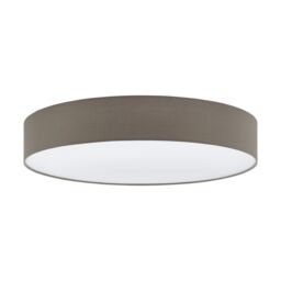 Loops Flush Ceiling Light Colour White Shade Taupe White Fabric Bulb E27 5x25W - thumbnail 1