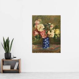 "Artery8 Bouquet of Roses Renoir Vintage Wall Art Print Poster in Brown - Size: W24"" x H32""" - thumbnail 4