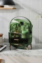 Groundlevel Luxury Makeup Storage Organiser in Green - thumbnail 2