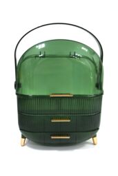 Groundlevel Luxury Makeup Storage Organiser in Green - thumbnail 5