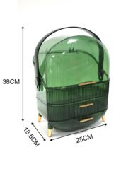 Groundlevel Luxury Makeup Storage Organiser in Green - thumbnail 3
