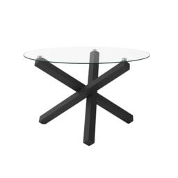 Lemon Pavilion Furniture Capri Dining Table - Glass/Metal - Clear - Flat Packed