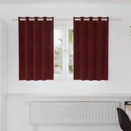 Berkfield Home Stunning Blackout Curtains with Eyelets 2 pcs Wine Red Velvet - thumbnail 2