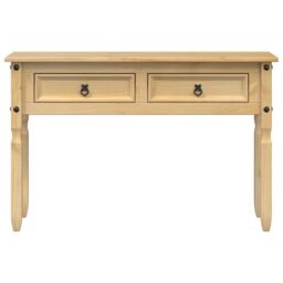 Berkfield Home Console Table Corona 115x46x73 cm Solid Wood Pine in Brown - Size: 115 x 46 x 73 cm - thumbnail 4