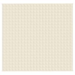 Berkfield Home Soft Weighted Blanket Light Cream 220x235 cm King 11 kg Fabric - thumbnail 1