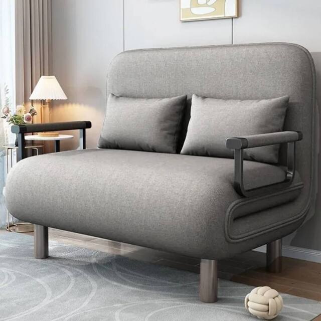 Ventryn Convertible Double Fabric Sofa Bed Sleeper Couch Reclining Settee in Grey - image 1