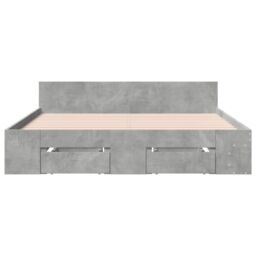 Berkfield Home Bed Frame with Drawers without Mattress Concrete Grey 150x200 cm King Size - thumbnail 4