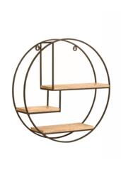 MH London Round Solid Wood Floating Shelf for Living Room or Study - Marly in Bronze - thumbnail 2