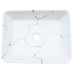 Berkfield Home Durable Countertop Basin White Rectangular 46x35.5x13 cm Ceramic - thumbnail 6