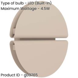 Loops Modern Sandy Finish LED Wall Light for Stylish Indoor Home Décor in Nude - thumbnail 2